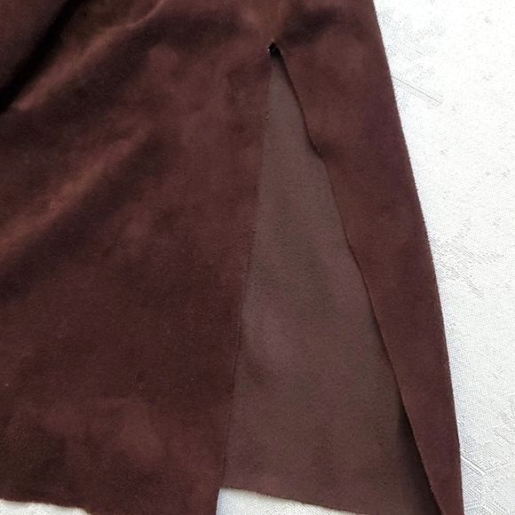 Uniform John Paul Richard Brown Soft Faux Suede Lace-Up Top 1X (see description) - Picture 8 of 10